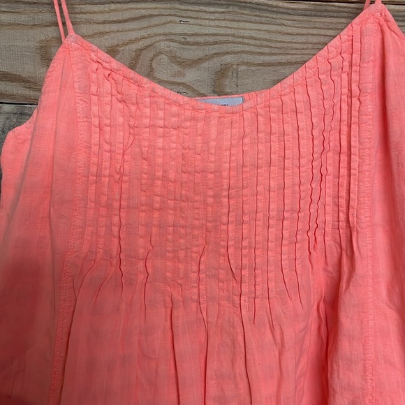 J. Crew size 00 Coral Color Lightweight Spaghetti Strap 100% Cotton Blouse - Picture 2 of 6
